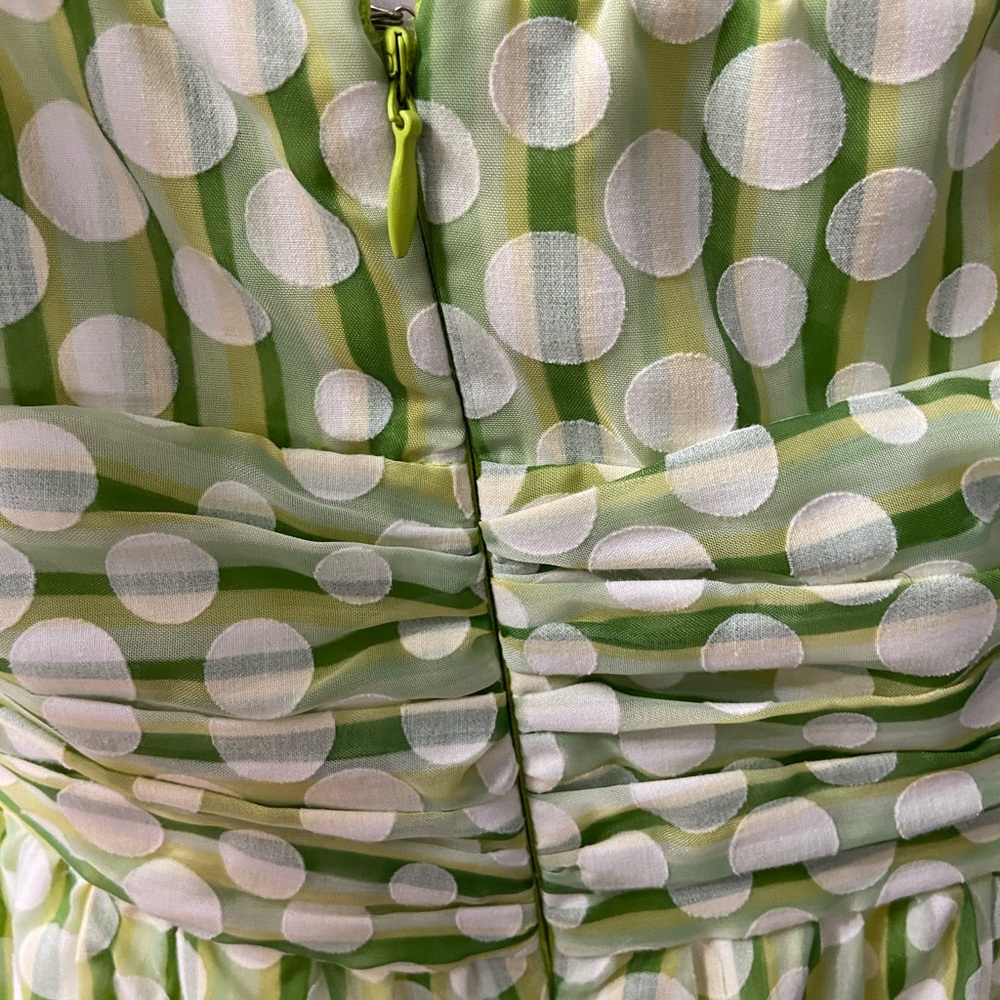 ROBBIE BEE Womens Halter Green White Polka Dot Fit-n-flare Dress 16 Pin Up - Picture 7 of 17
